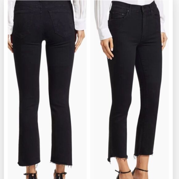 Mother The Insider Mid-Rise Frayed Step-Hem Stretch Crop Not Guilty 26 NWT $228 - Picture 9 of 10